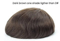 0.03 - 0.04mm Thin Skin 100% Human Hair Men's V - Looped Brown Wig PU Base Hair Replacement System - Skies The Limit Store LLC