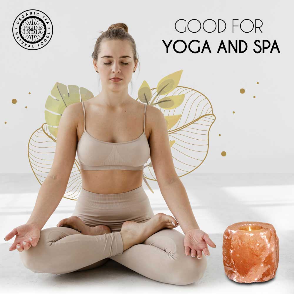 Himalayan Pink Salt Tea Light Holder by Pride of India – Salt Candle Holder – Room Décor Item – Great for Creating an Ambiance – Ideal for Home & Spa Uses – Natural Shape - Skies The Limit Store LLC