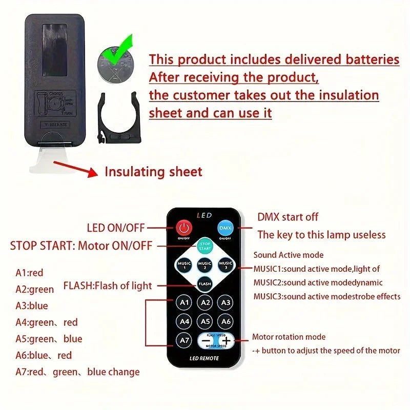 LED NightLights Galaxy Projector Remote Control 5V USB Rechargeable Starry Sky Lamp DMX Sound Active 7 Modes for Kids Room Decor - Skies The Limit Store LLC