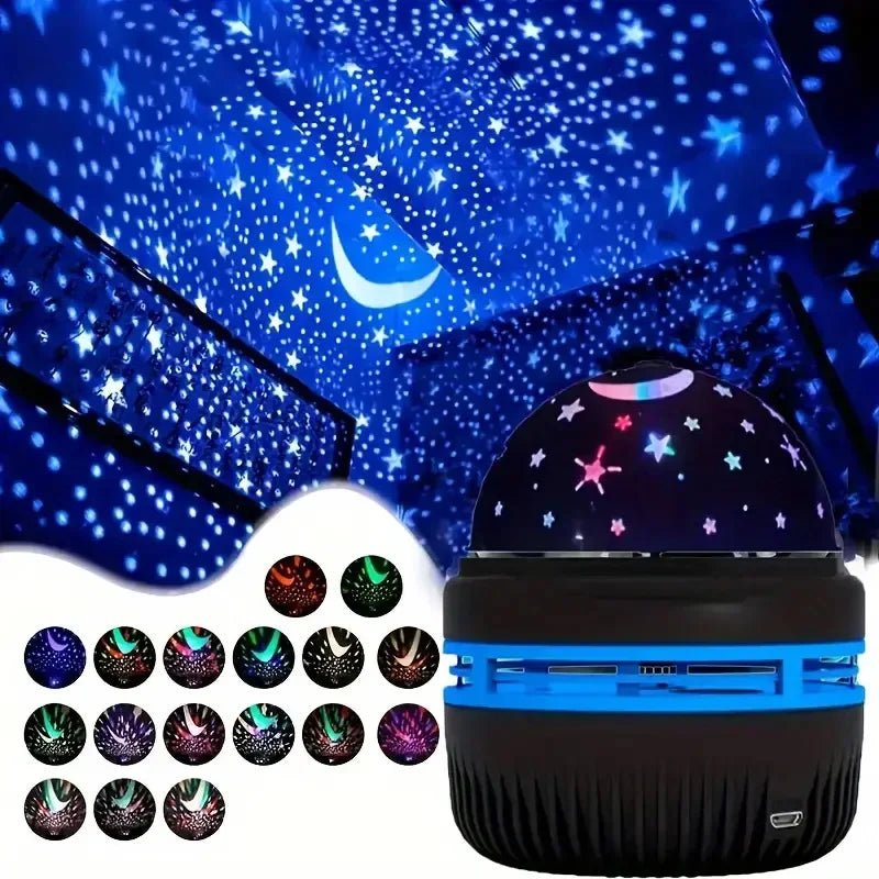 LED Starry Sky Night Lights USB Projector Lamp Magic Ball Moon Star Christmas Lights Home Room Atmosphere Decorations - Skies The Limit Store LLC