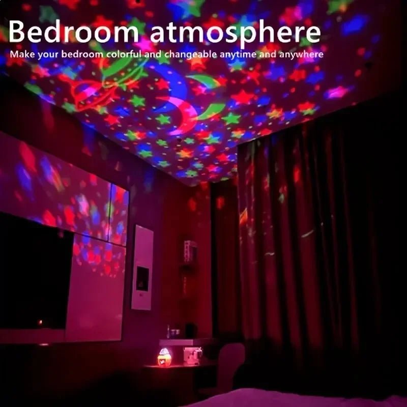 LED Starry Sky Night Lights USB Projector Lamp Magic Ball Moon Star Christmas Lights Home Room Atmosphere Decorations - Skies The Limit Store LLC