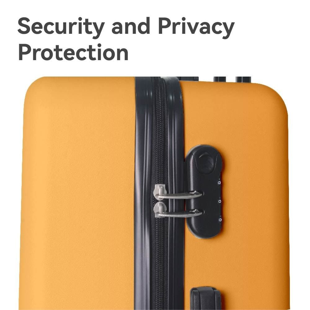 Luggage Sets ABS Hardshell 3pcs Luggage, Lightweight Durable Suitcase sets Spinner Wheels Suitcase 20''24''28'' (Yellow) - Skies The Limit Store LLC