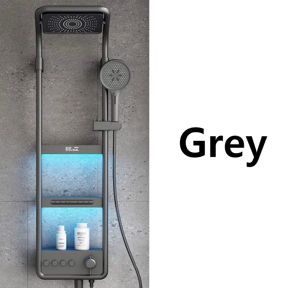 Luxury Smart Bathroom Fuacet Shower System LED Digital Display Thermostatic Mixer Shower Panel SPA Massage Back Spray Shower Set - Skies The Limit Store LLC