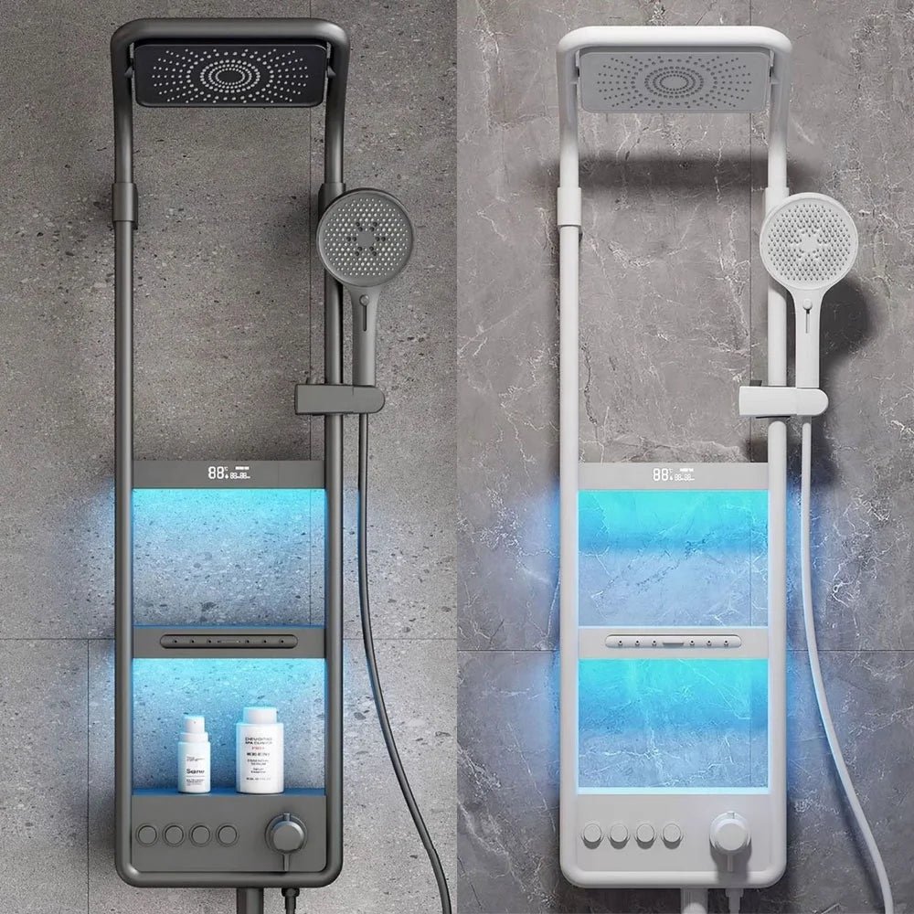 Luxury Smart Bathroom Fuacet Shower System LED Digital Display Thermostatic Mixer Shower Panel SPA Massage Back Spray Shower Set - Skies The Limit Store LLC