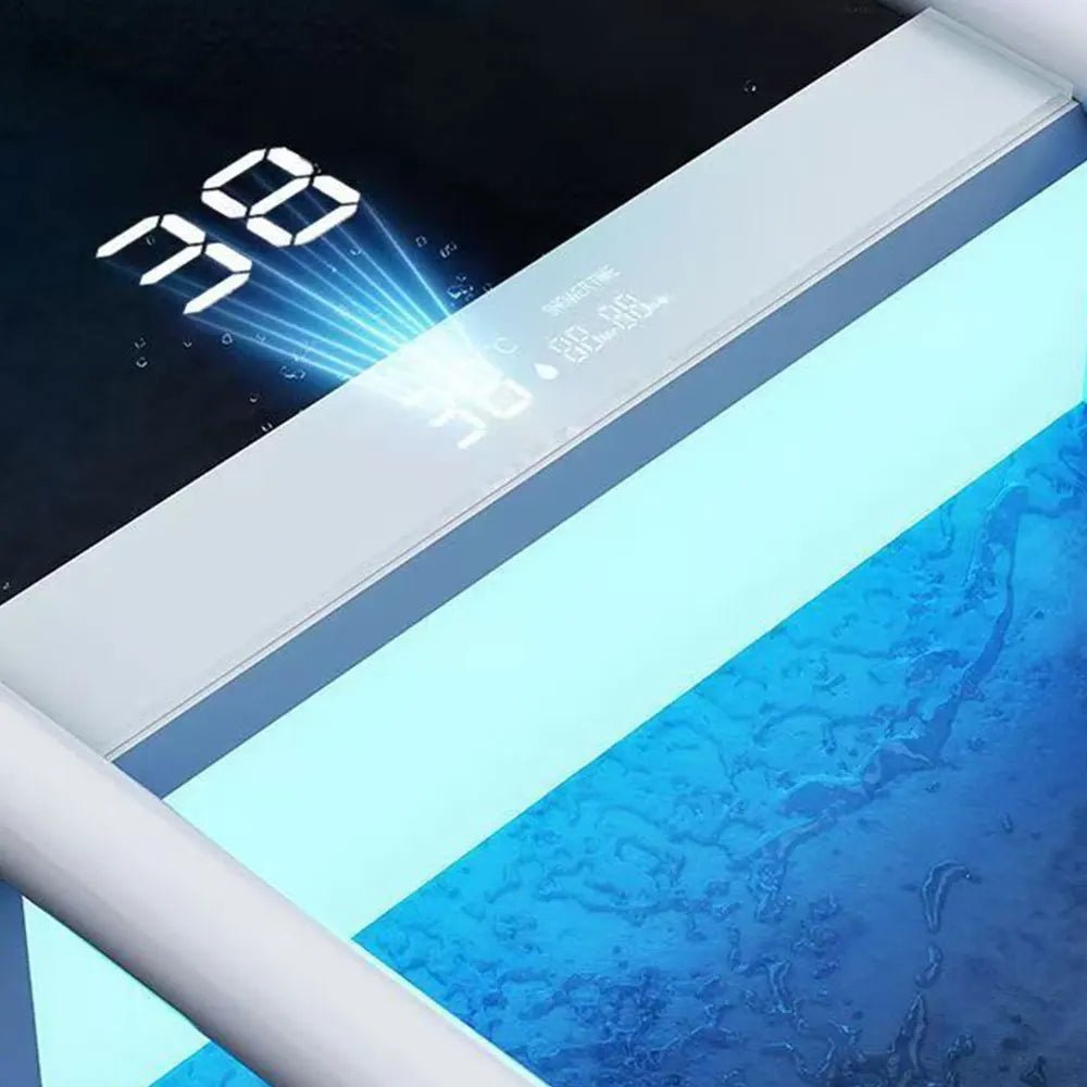 Modern High End Bathroom Shower Faucet Set Rainfall Waterfall Mixer Taps Smart LED Display Rain Showers Panel System with Lamp - Skies The Limit Store LLC