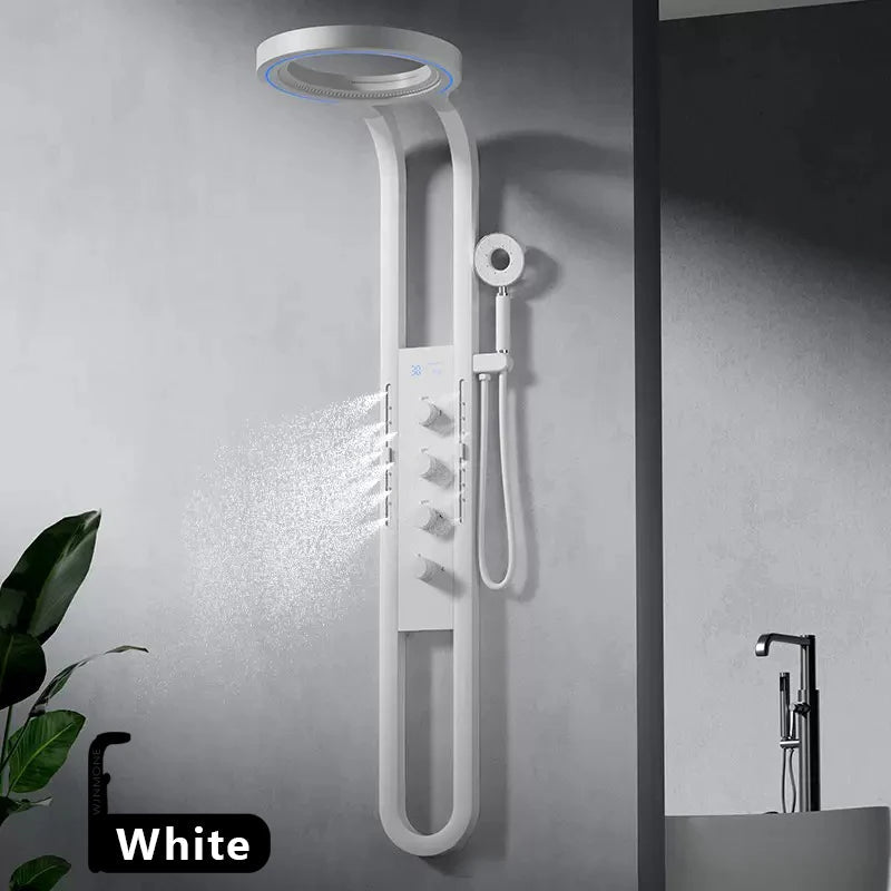 Modern High End Rainfall Shower Panel SPA Massage Jet Waterfall Showers Column Taps Set LED Display Smart Bathroom Shower System - Skies The Limit Store LLC