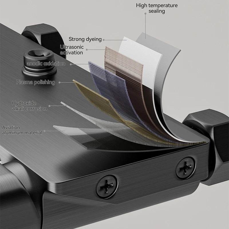 Multifunction Bathroom Shower System Set Hot and Cold Water Household Rotary Knob Pressurize Aluminum Gunmetal Gray Shower Set - Skies The Limit Store LLC