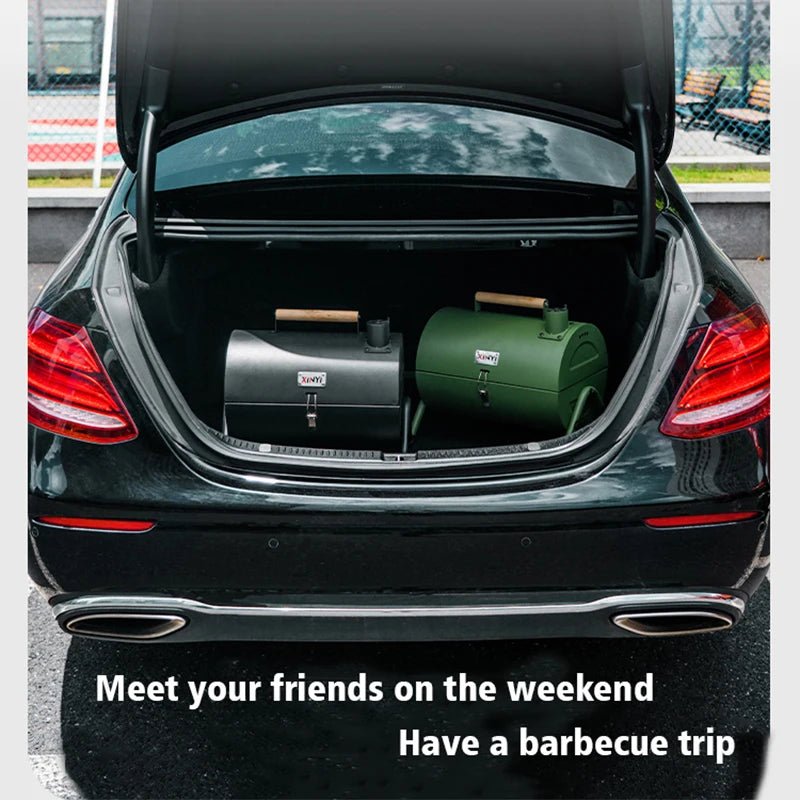 New Custom Metal Black Green Burning Smokeless Korean Portable Camping Outdoor Charcoal Barbecue BBQ Grills - Skies The Limit Store LLC