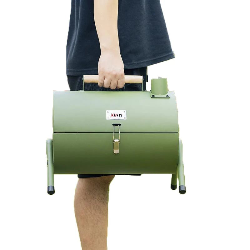 New Custom Metal Black Green Burning Smokeless Korean Portable Camping Outdoor Charcoal Barbecue BBQ Grills - Skies The Limit Store LLC