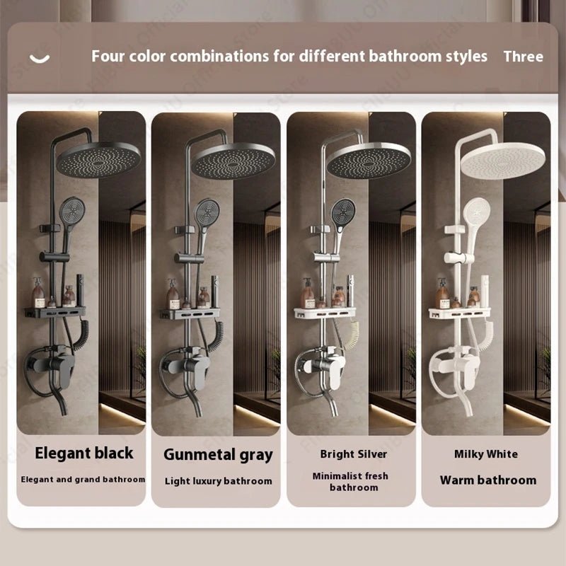 Pressure Water Massage Shower Set Water Saving Shower System Modern Minimalist Shower Head Combo Adjustable Bathroom Accessories - Skies The Limit Store LLC