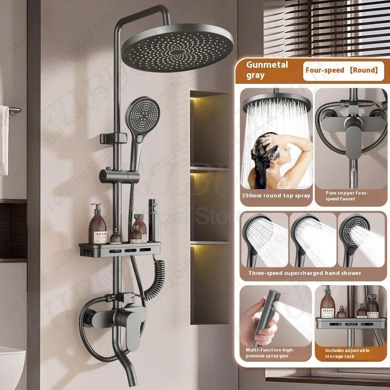 Pressure Water Massage Shower Set Water Saving Shower System Modern Minimalist Shower Head Combo Adjustable Bathroom Accessories - Skies The Limit Store LLC