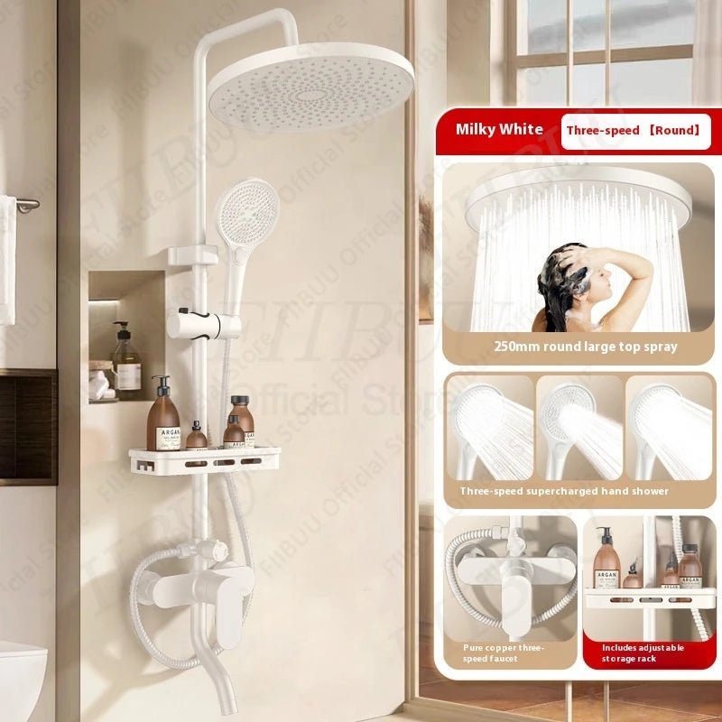 Pressure Water Massage Shower Set Water Saving Shower System Modern Minimalist Shower Head Combo Adjustable Bathroom Accessories - Skies The Limit Store LLC