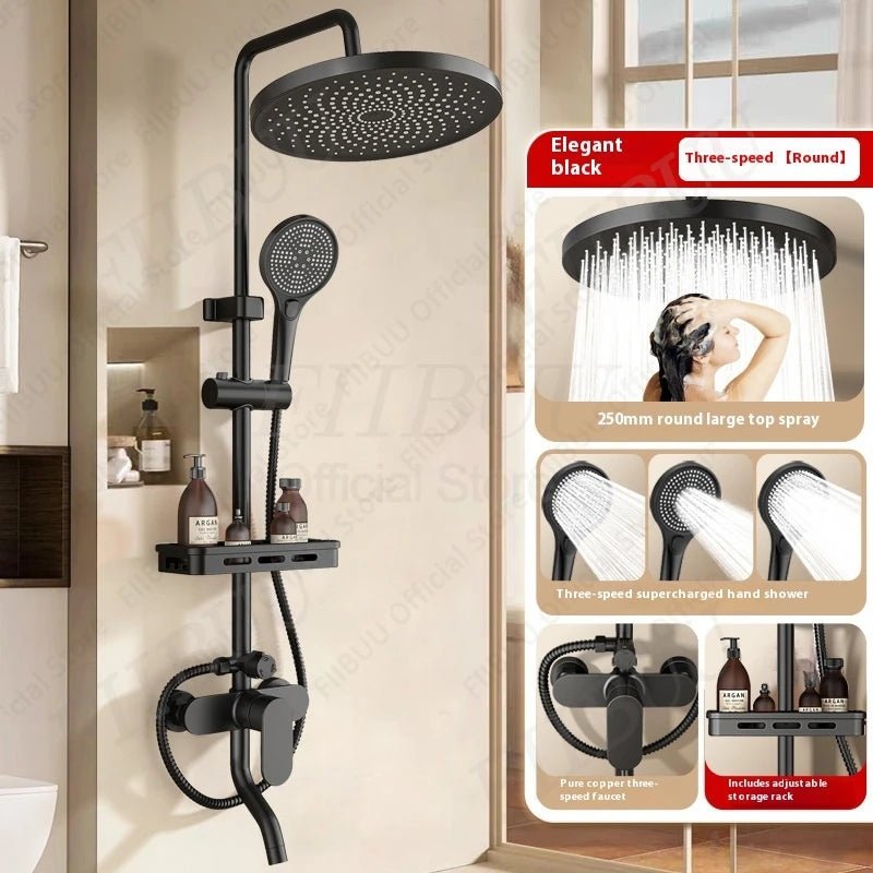 Pressure Water Massage Shower Set Water Saving Shower System Modern Minimalist Shower Head Combo Adjustable Bathroom Accessories - Skies The Limit Store LLC