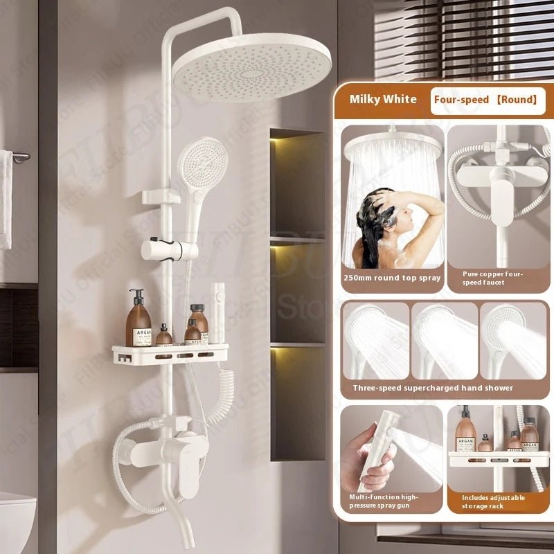 Pressure Water Massage Shower Set Water Saving Shower System Modern Minimalist Shower Head Combo Adjustable Bathroom Accessories - Skies The Limit Store LLC