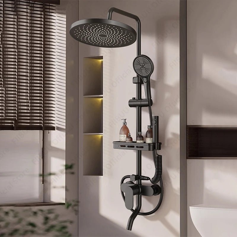 Pressure Water Massage Shower Set Water Saving Shower System Modern Minimalist Shower Head Combo Adjustable Bathroom Accessories - Skies The Limit Store LLC