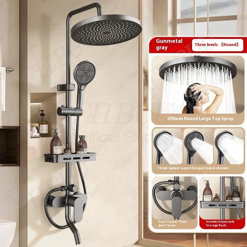 Pressure Water Massage Shower Set Water Saving Shower System Modern Minimalist Shower Head Combo Adjustable Bathroom Accessories - Skies The Limit Store LLC