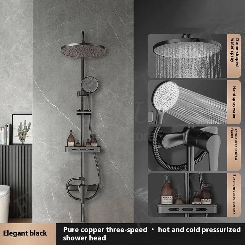 Pressure Water Massage Shower Set Water Saving Shower System Modern Minimalist Shower Head Combo Adjustable Bathroom Accessories - Skies The Limit Store LLC