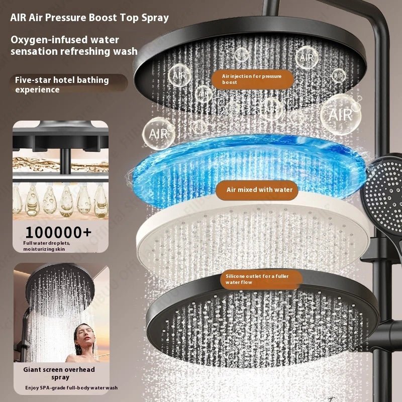 Pressure Water Massage Shower Set Water Saving Shower System Modern Minimalist Shower Head Combo Adjustable Bathroom Accessories - Skies The Limit Store LLC