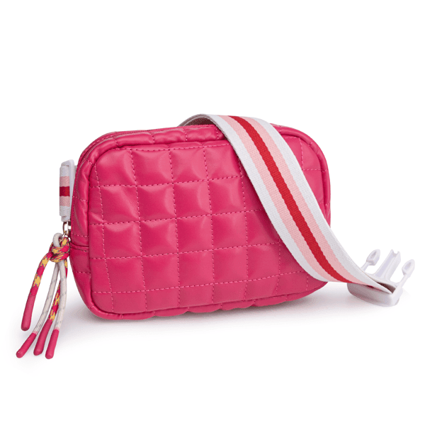 Puffer Bag Quilted Belt Bag Small Puffy Fanny Pack for Woman Running Traveling Hiking Workout Sports with Adjustable Strap - Rose - Skies The Limit Store LLC