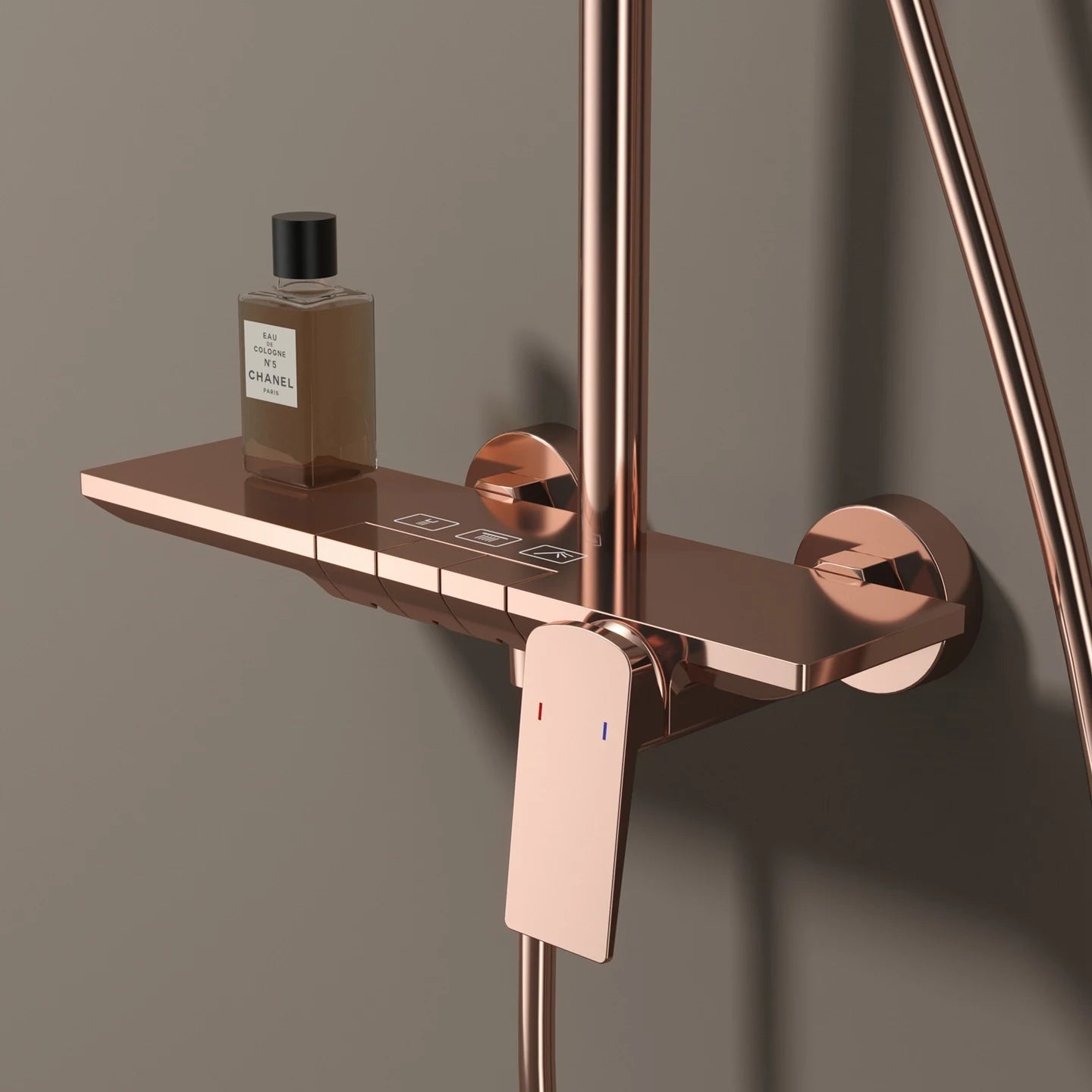 Rose Gold Piano Bathroom Shower System Solid Brass Bathroom Faucet Accessories Rain Shower Head Hot Cold Piano Shower Set - Skies The Limit Store LLC