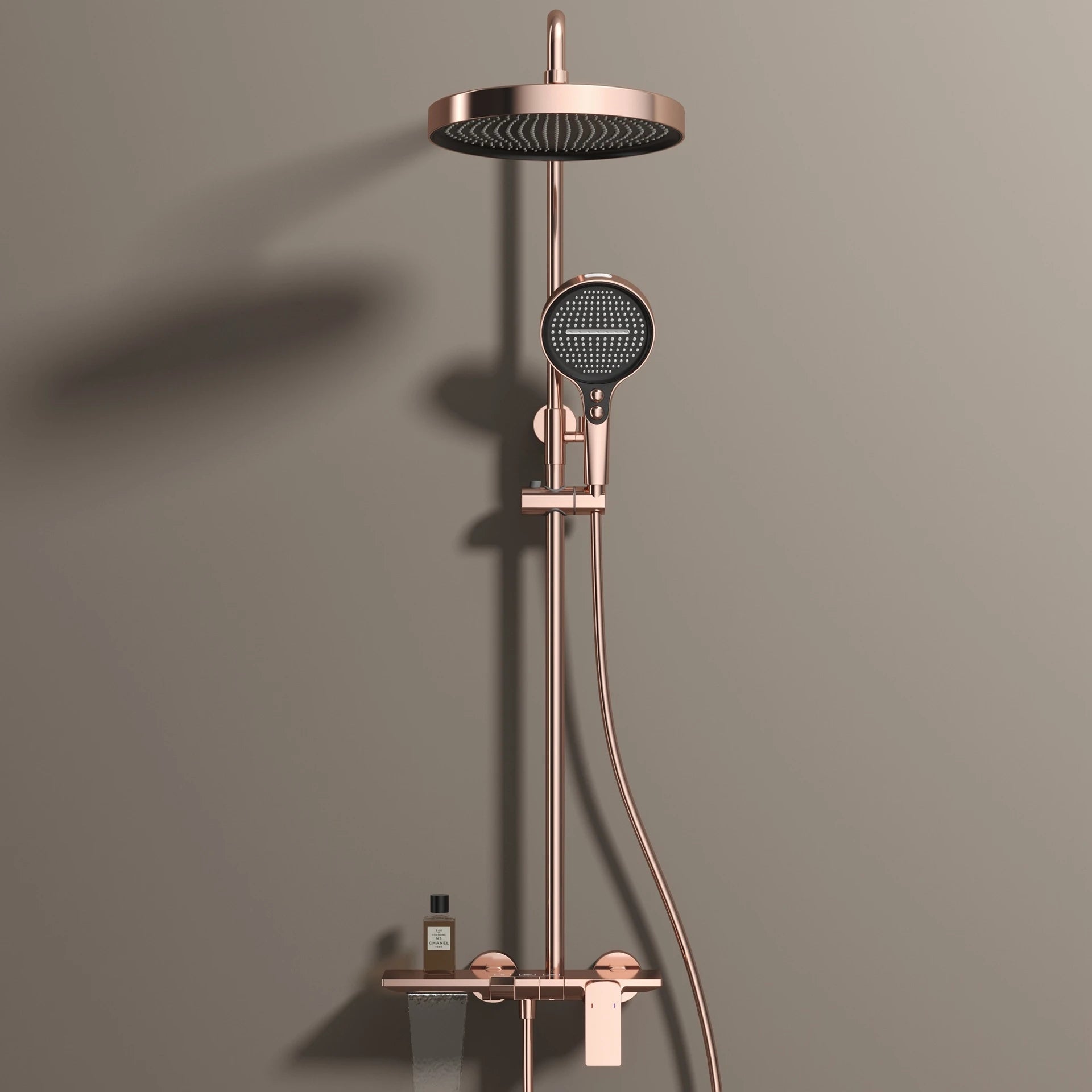 Rose Gold Piano Bathroom Shower System Solid Brass Bathroom Faucet Accessories Rain Shower Head Hot Cold Piano Shower Set - Skies The Limit Store LLC