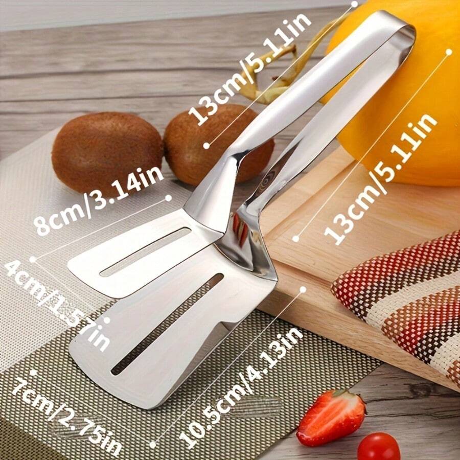 Stainless Steel Fish Turner & Food Tongs - Multi - Use Kitchen Tool For Frying, Grilling & Serving - Skies The Limit Store LLC