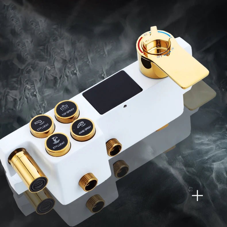 Thermostatic Bathroom Shower System Set Solid Brass Bathroom Faucets Accessories Rain Shower Head Hot Cold Bathroom Shower Set - Skies The Limit Store LLC