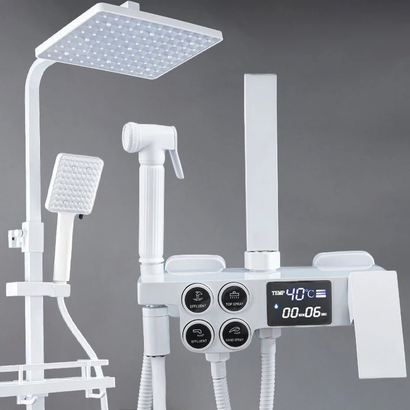 Thermostatic Bathroom Shower System Set Solid Brass Bathroom Faucets Accessories Rain Shower Head Hot Cold Bathroom Shower Set - Skies The Limit Store LLC