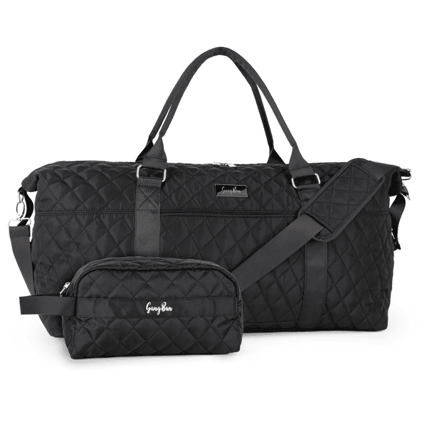 Travel Duffel Bag for Women, Large Overnight Weekender with Adjustable Strap, Wet Pocket, Carry On Sports Tote, Hospital Bag - Black - Skies The Limit Store LLC