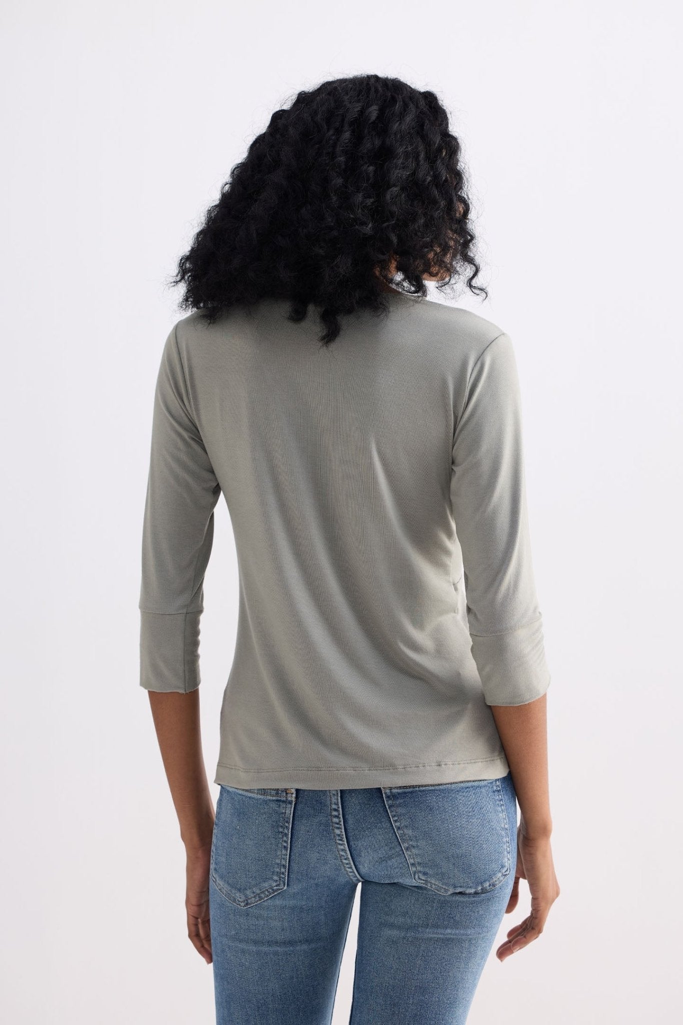 Twist Front Knit Shirt in Light Olive - Skies The Limit Store LLC