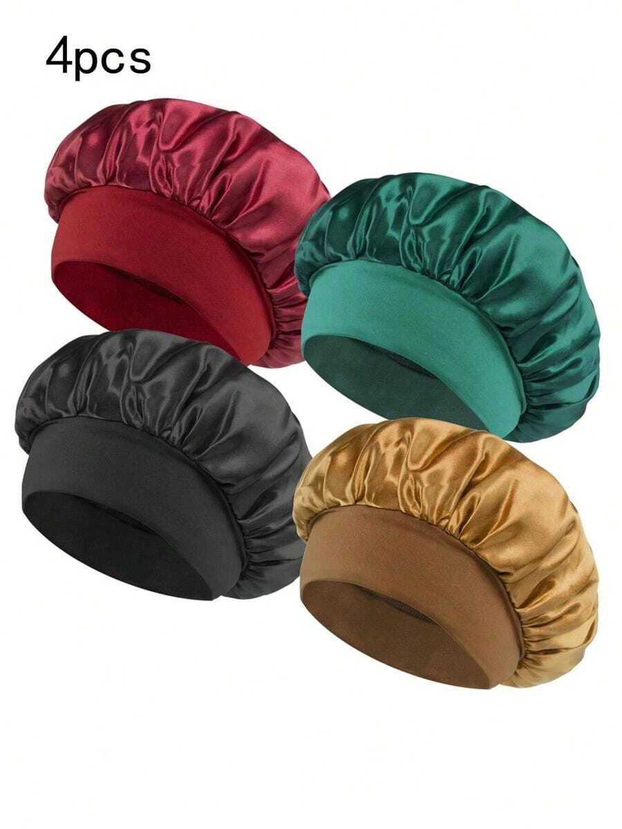 Women's Elastic Hair Bonnet 2025 Summer Plain Color Soft Comfy Hair Care Sleep Bonnets For Preserving Hairstyle Lightweight Chic Accessories Gift Daily Use - Skies The Limit Store LLC